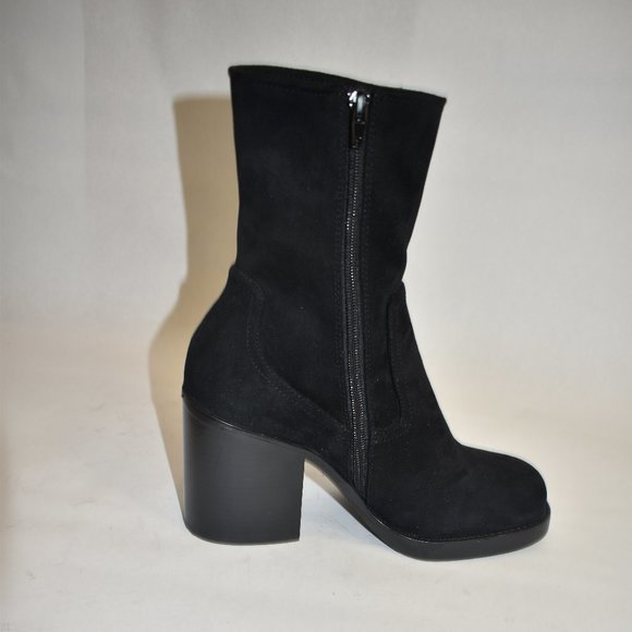 Jeffrey Campbell Maxen 2 Platform Boot Size 9 Black Stretch Suede - Picture 6 of 9